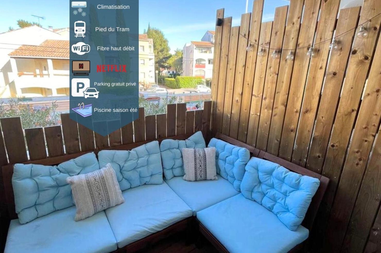 Joli T2/ Tram/ Clim/ Parking/ Wifi/ Piscine Appartement Montpellier Buitenkant foto